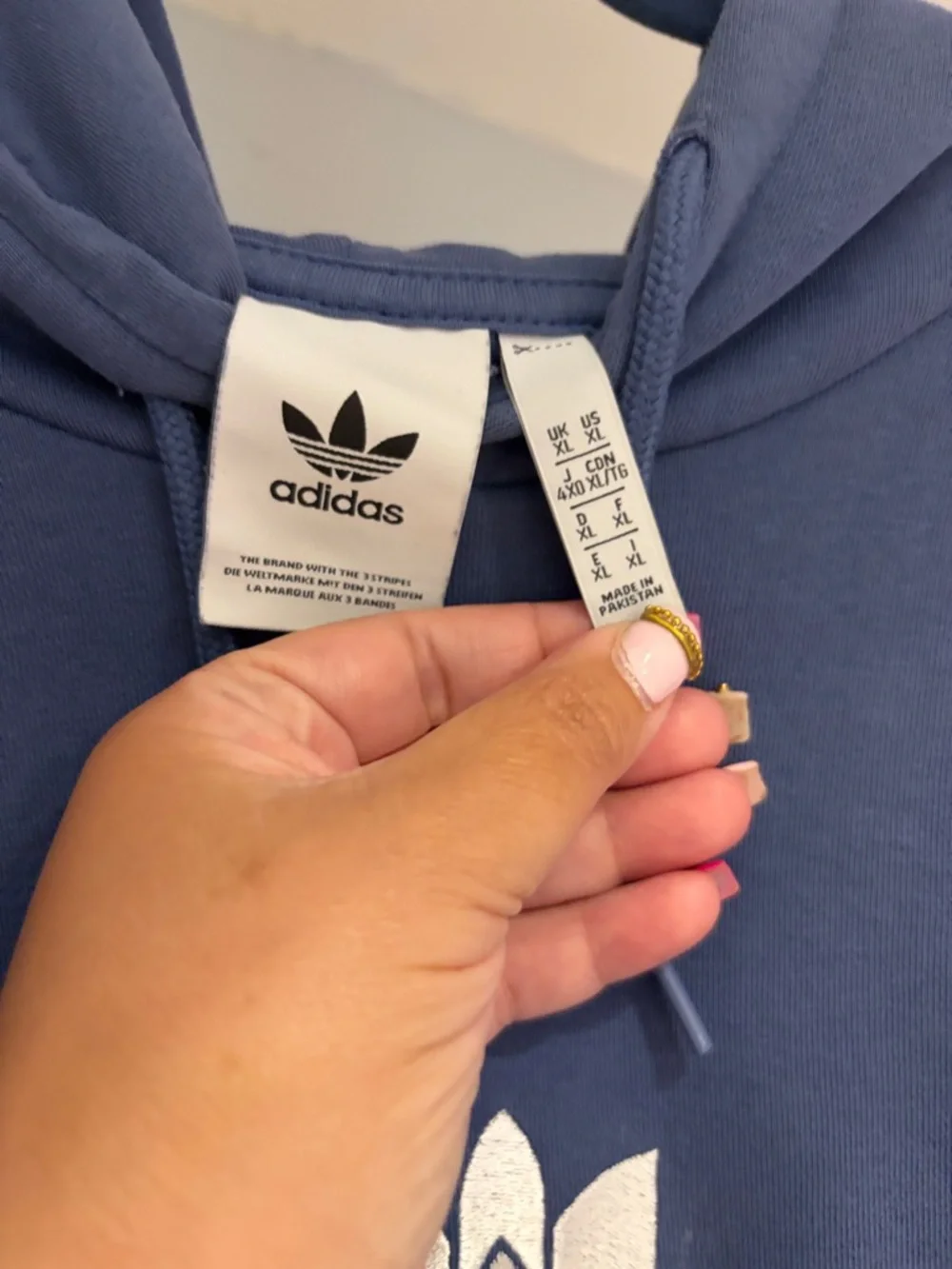 adidas Navy Trefoil Pullover Hoodie